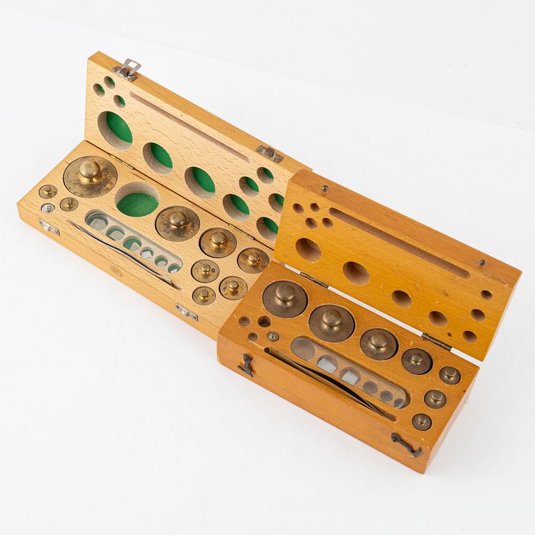 Scale with weights, mid-20th century.