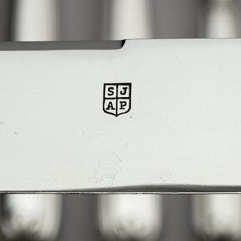 An Italian 20th century 188+3 pieces silver cutlery set, marks of Società Italiana Argenti di Pordenone.