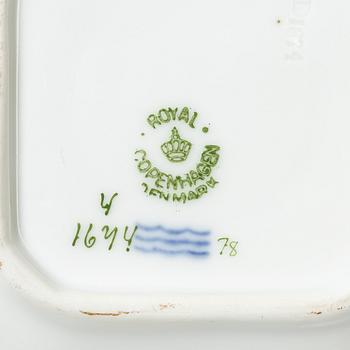 Royal Copenhagen, twelve cream cups with saucers, 'Saxon Flower', Denmark, 1923-34.