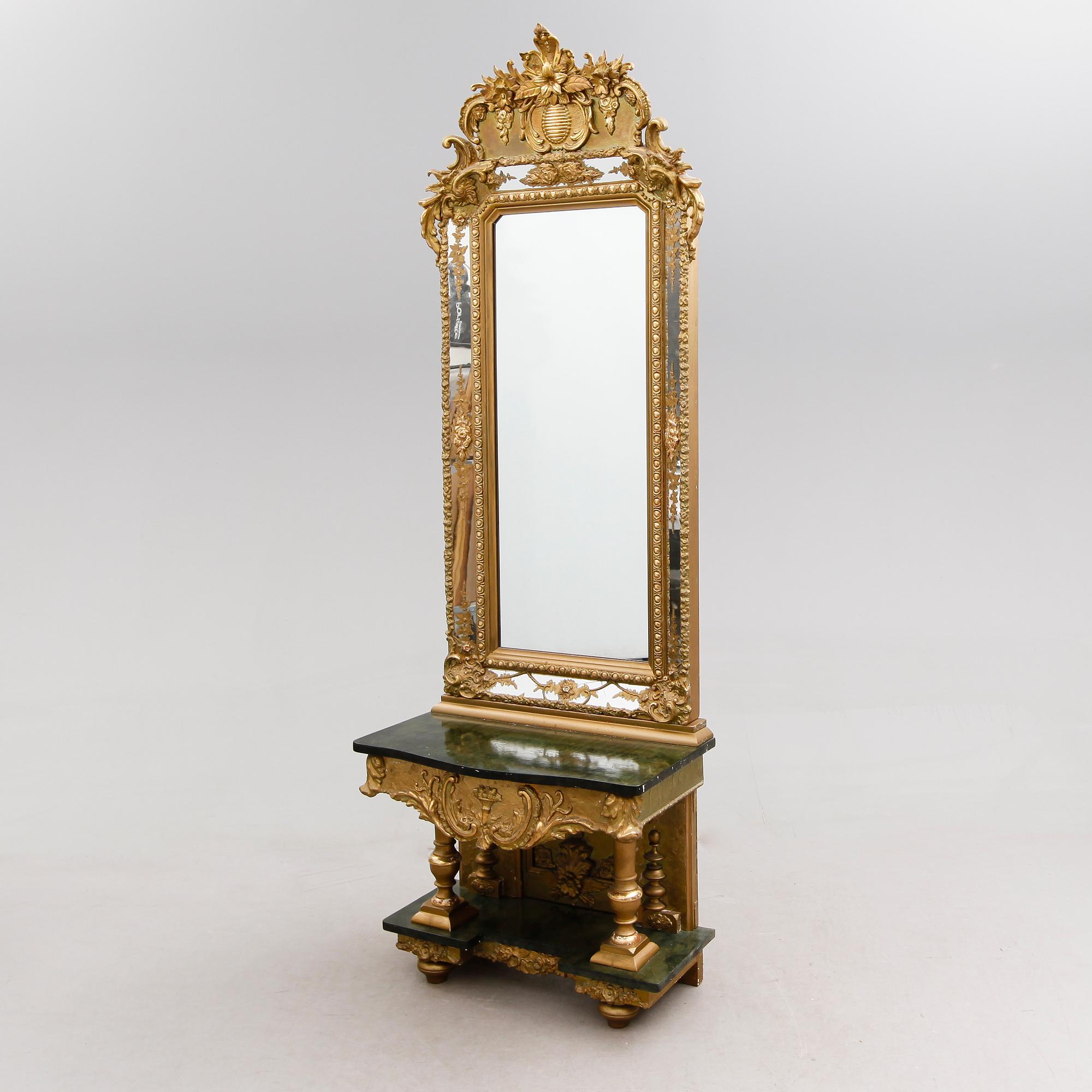 SPEGEL MED KONSOLBORD, 1800-talets andra hälft.