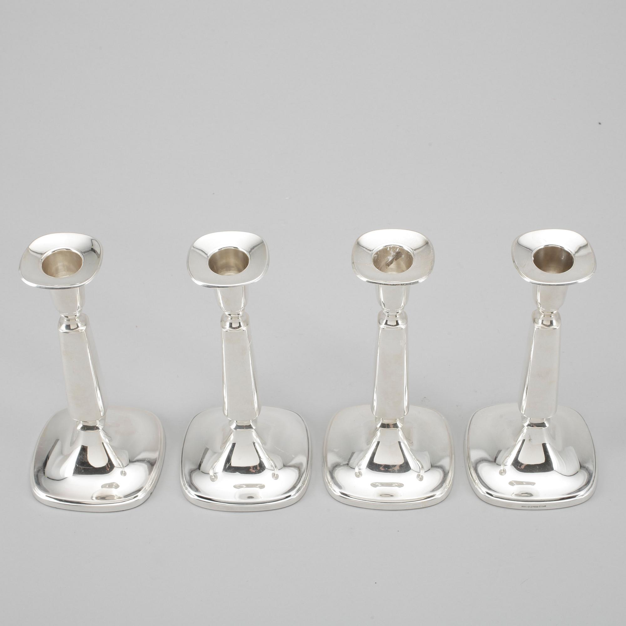 LJUSSTAKAR, 4 st, silver, Tore Eldh, Ceson, Göteborg. bla 1987.