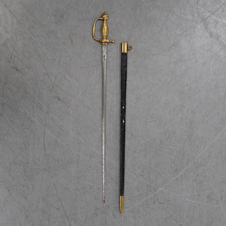 A composite smallsword with scabbard, 19th Century.