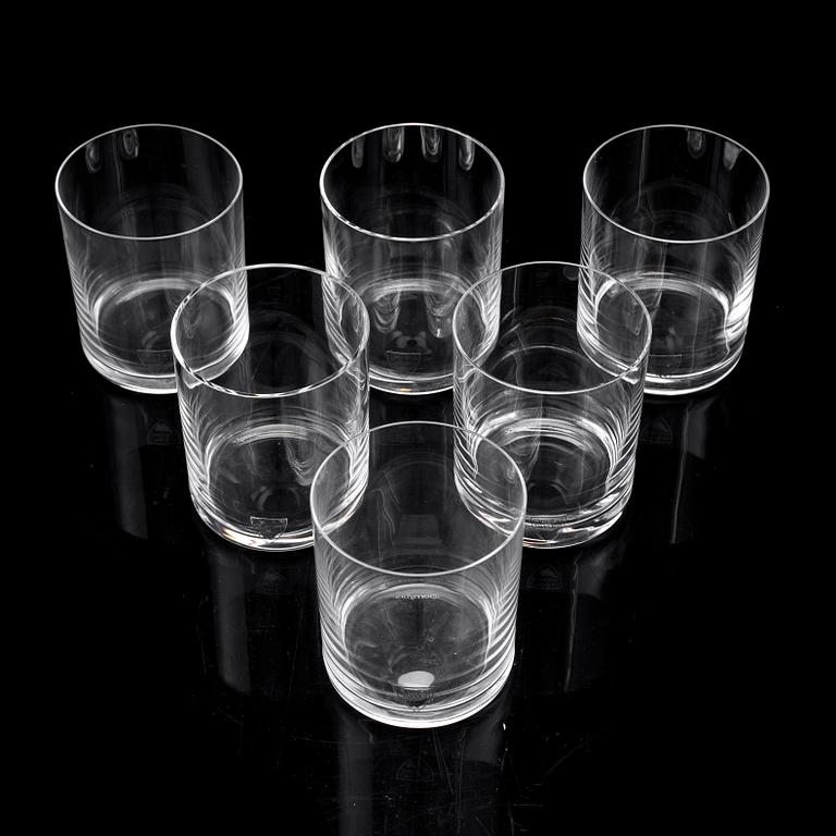 Six Gunnar Cyrén 'Nobel' tumbler glasses, for Orrefors.