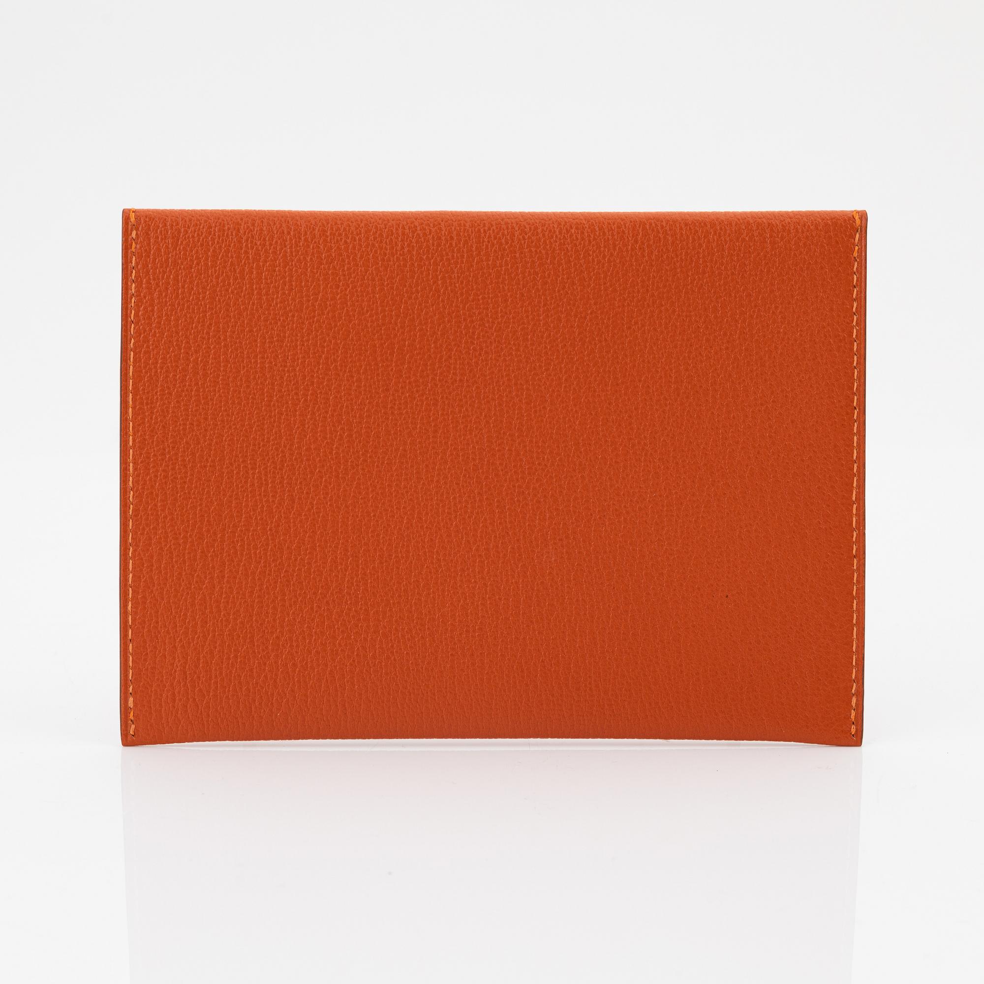 Hermès, A orange leather 'Envelope pouch', 2003.