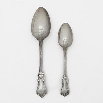 18 silver spoons, "Olga", GAB among others, 1891-1892.