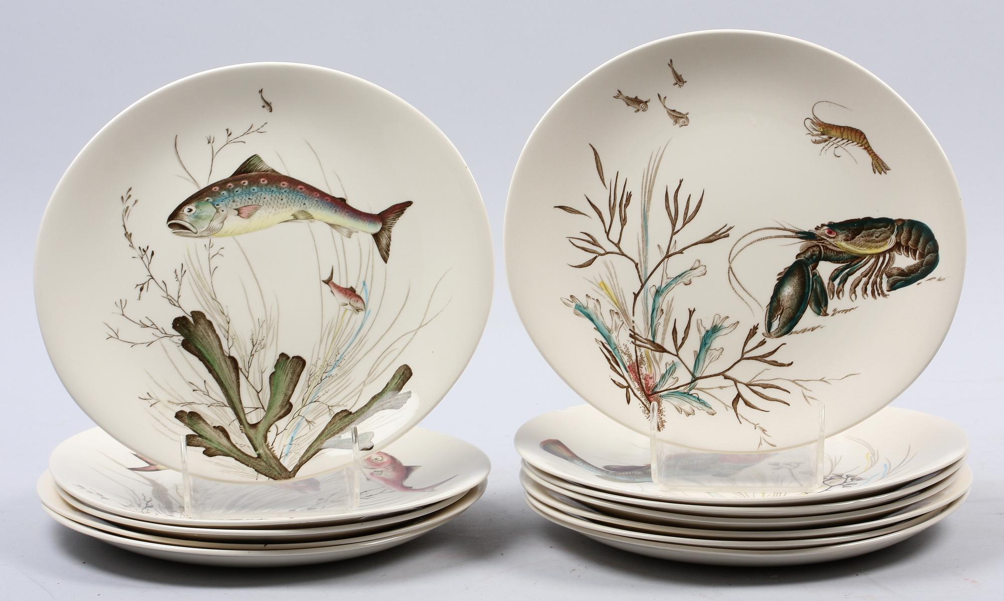 FISKTALLRIKAR, 12 st, flintgods, Johnson Bros, England.