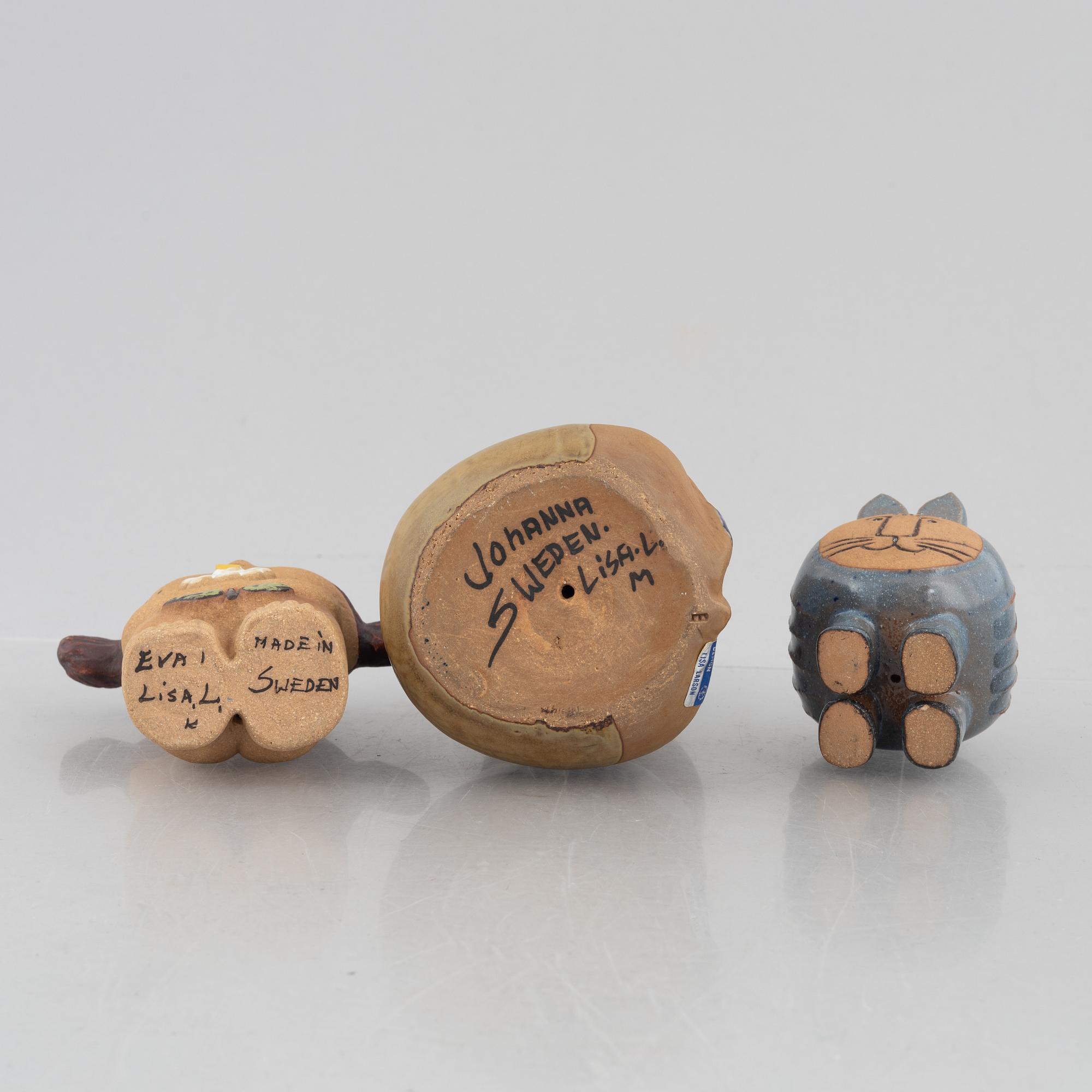 Lisa Larson, three figurines, Gustavsberg.