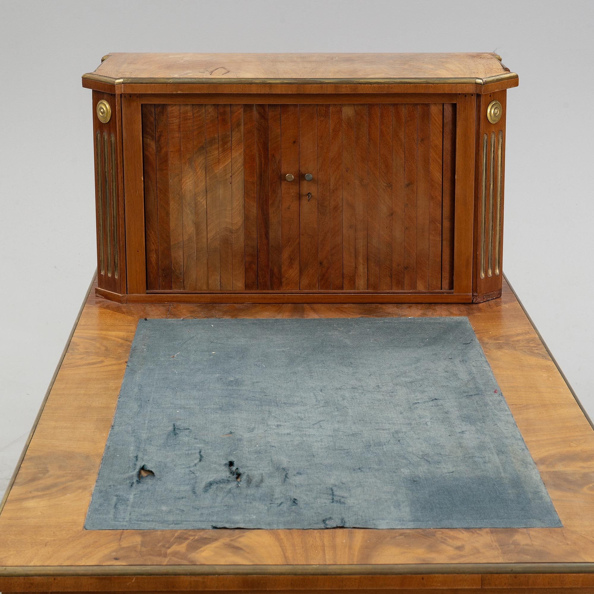 A late Gustavian style mahogany writing desk.