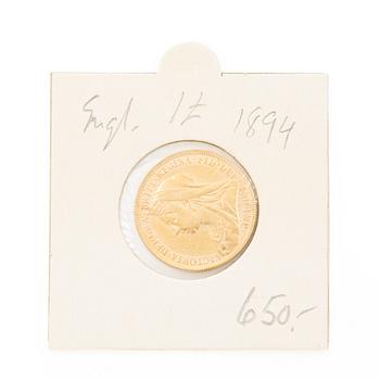 Gold coin, Great Britain, Victoria, 1 Sovereign, 1894.