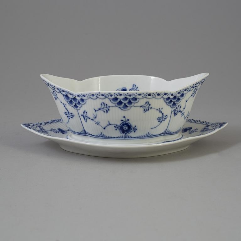 A set of 13 pieces Royal Copenhagen Blue Fluted Half-lace porcelain tableware.