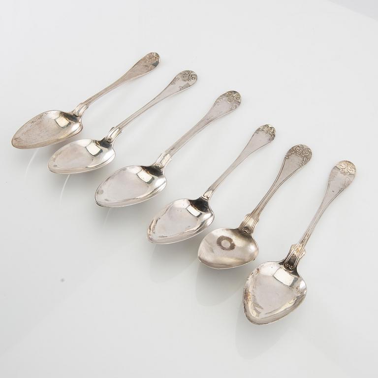 Spoons silver 19 pcs "Old French" Sweden 1842-1916.