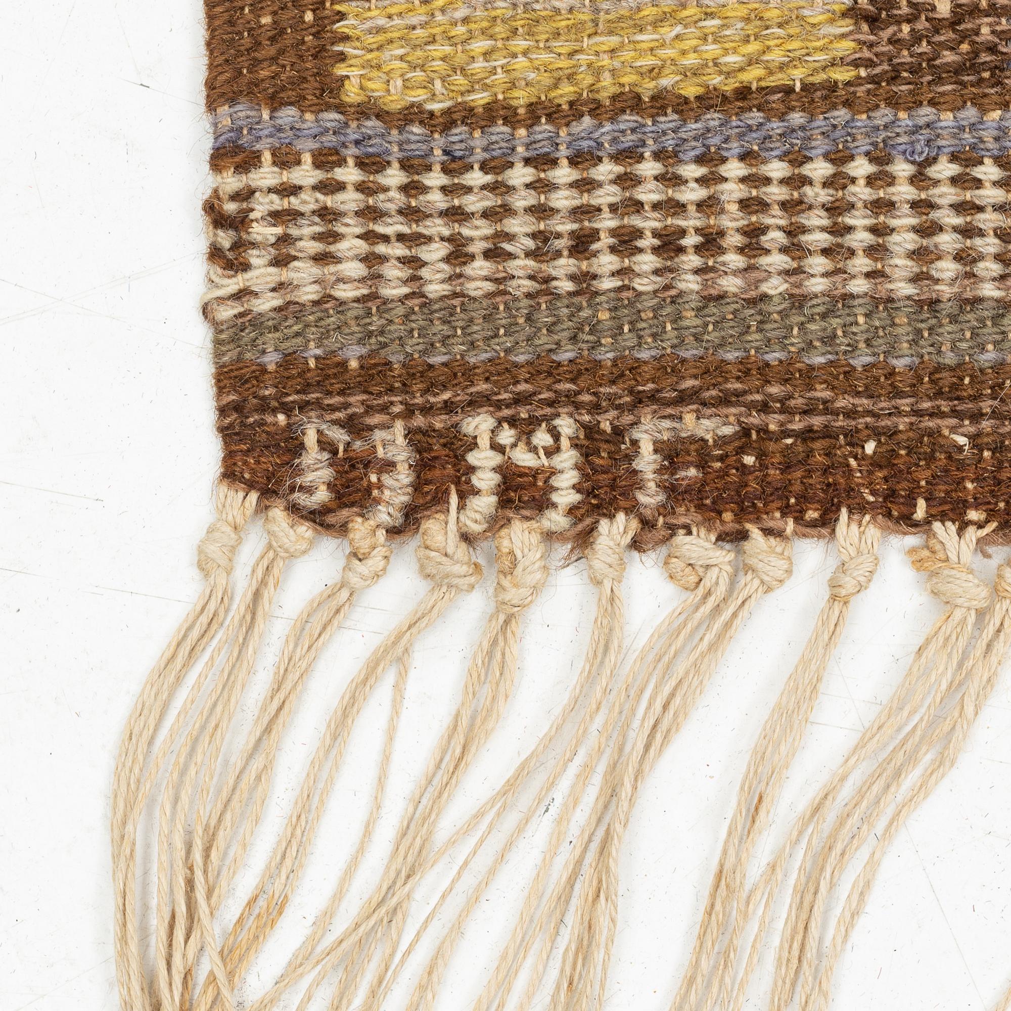 Märta Måås-Fjetterström, a flat weave wall hanging 'Lockarp', signed MMF, c. 250 x 115 cm.