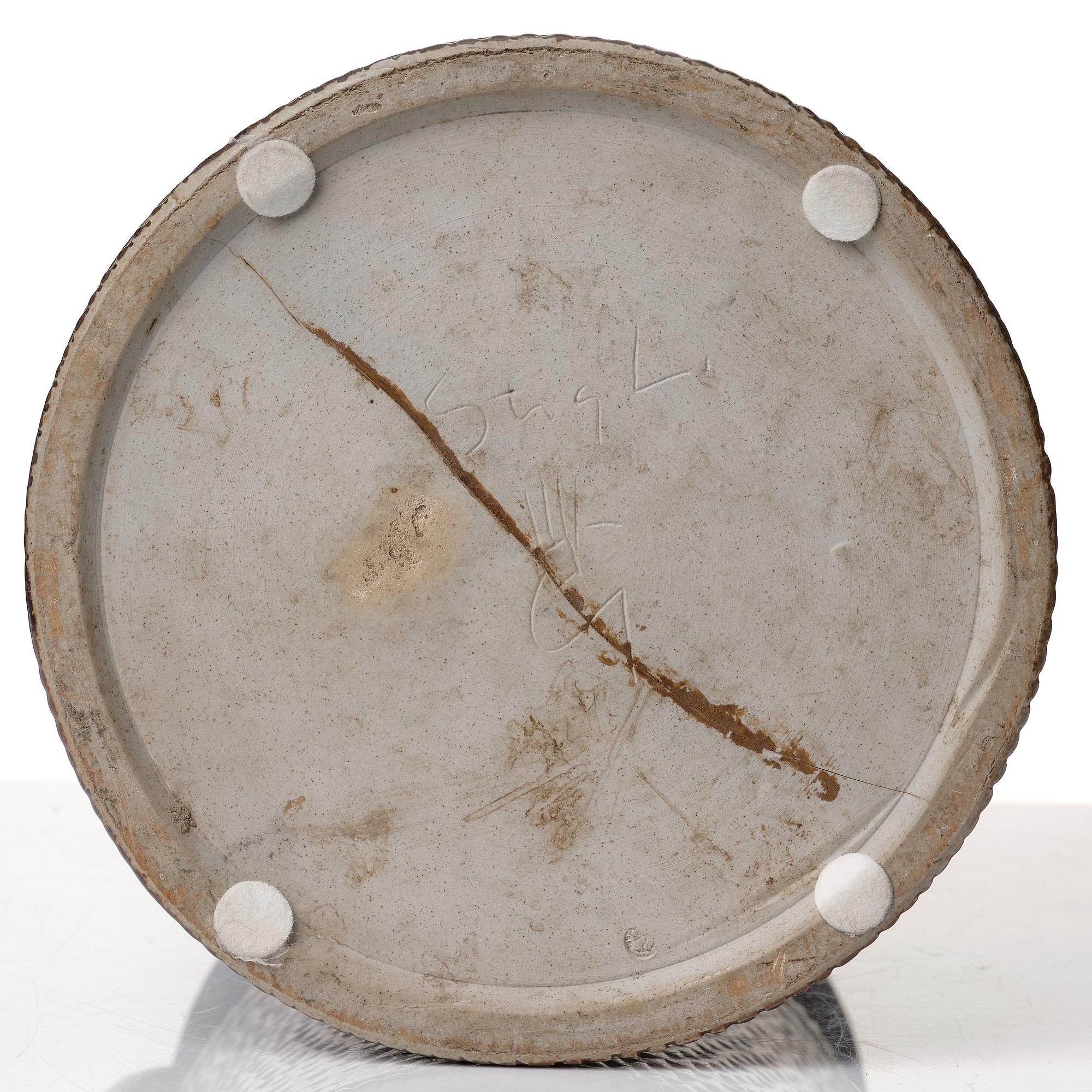 Stig Lindberg, a stoneware floor vase, Gustavsberg studio, Sweden 1967.