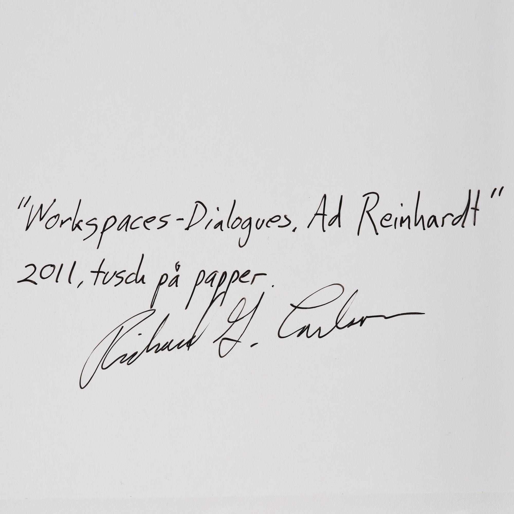 Richard Griffith Carlsson, "Workspaces – Dialogues. Ad Reinhardt".