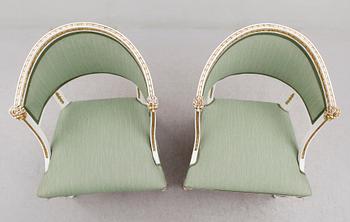 BALJFÅTÖLJER, 1 par, empirestil, omkring år 1900.