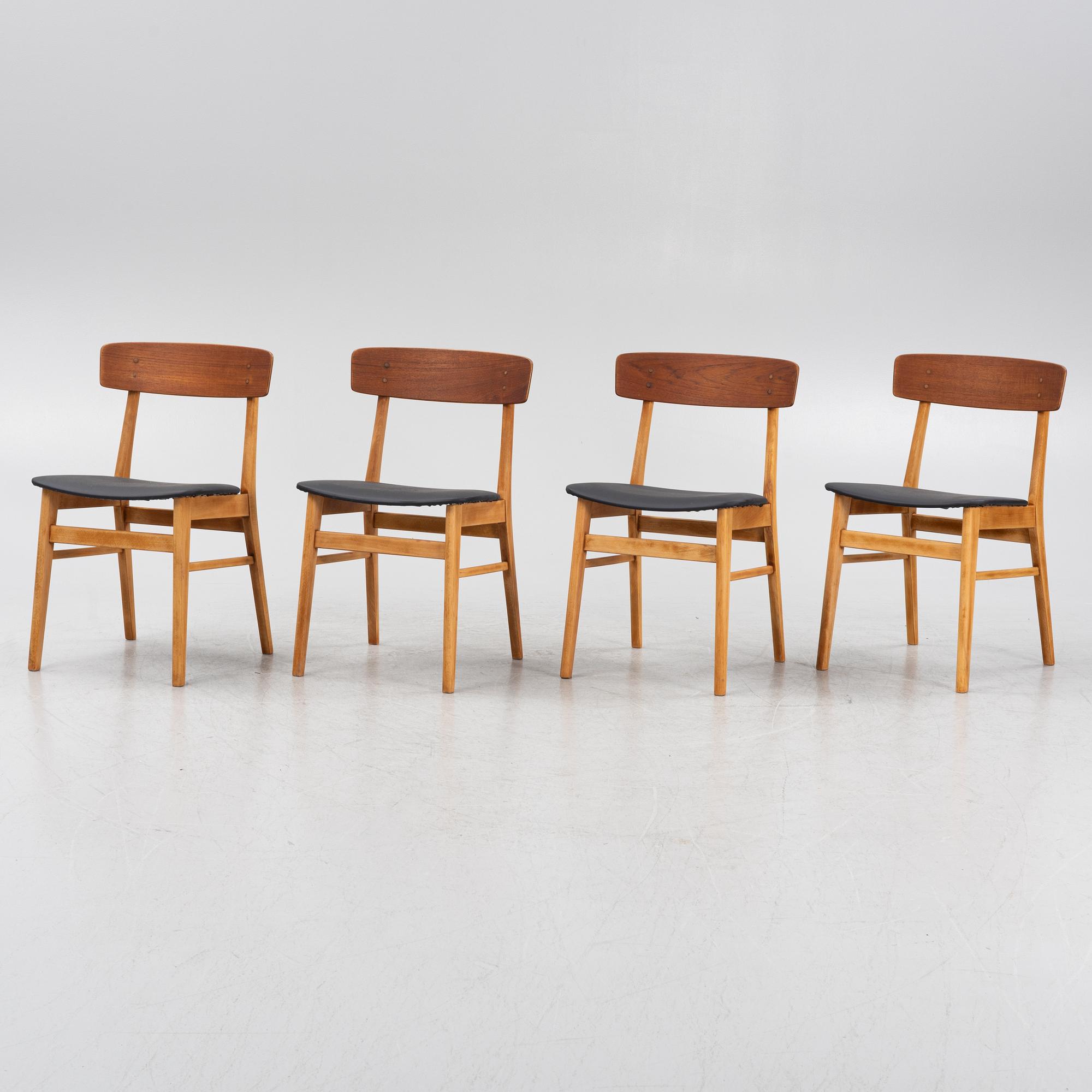 Four chairs, Fastrup, Denmark, 1960's.