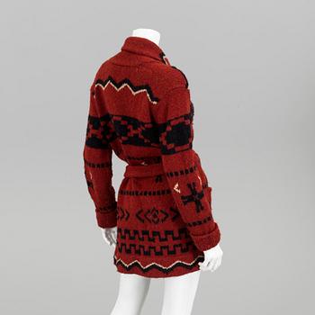 A handknitted long cardigan by Ralph Lauren, size S.