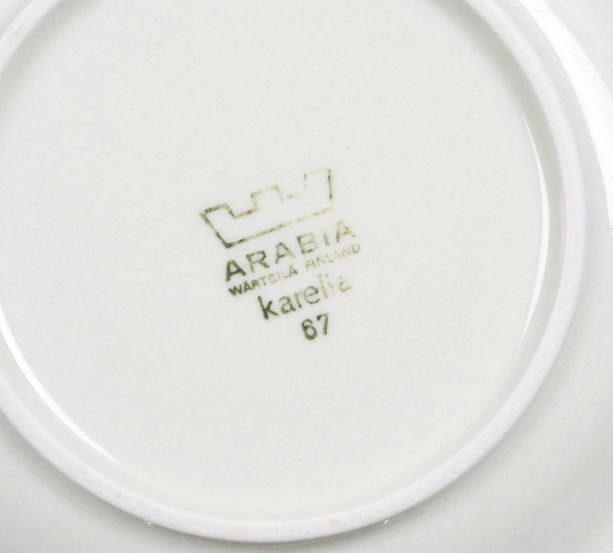 KAFFESERVIS, 10 delar, porslin, Arabia, 1970-tal, "Karelia".