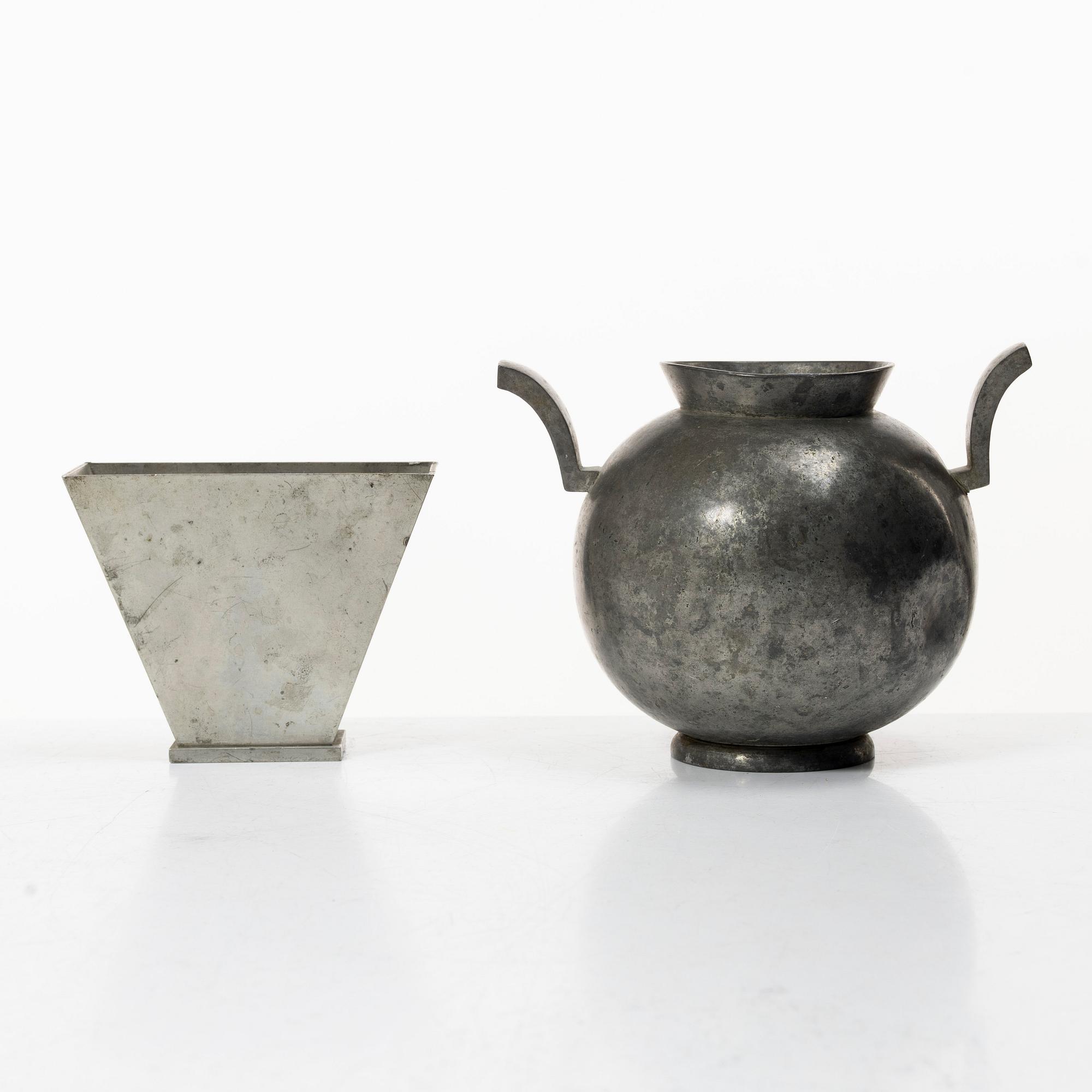 Pewter, 6 pieces, GAB and Ystad, including 1935.