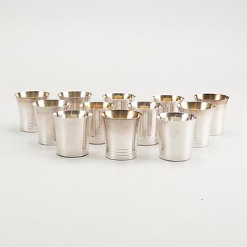 12 silver cups, including Tore Eldh, Ceson and GAB, 1960/70's.