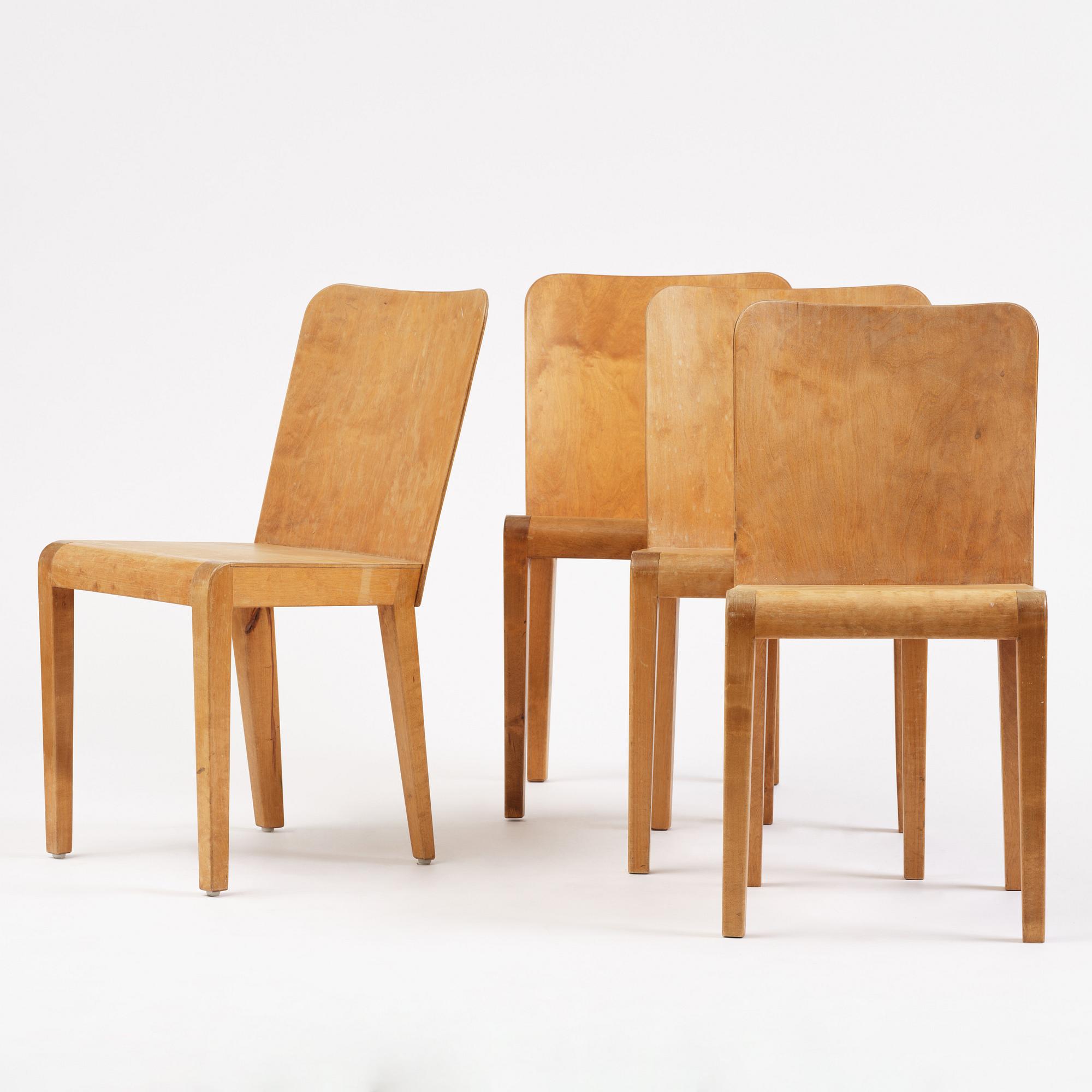Swedish Modern, a set of four chairs, 1930s.
