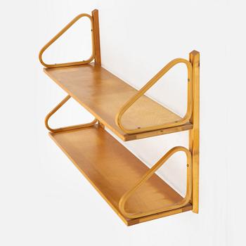 Alvar Aalto, a model 112B-2 birch wall shelf, Svenska Artek, Aalto Design, Hedemora, 1945-56.