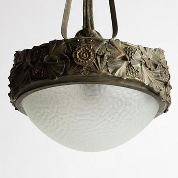 Arvid Böhlmarks Lampfabrik, a model 3853 A Art Nouveau ceiling lamp, Stockholm, 1910s.