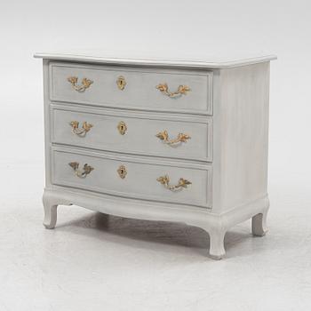 A painted Baroque style chest of drawers, mid 20th Century.