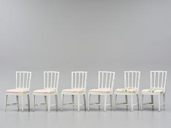 A set of six late Gustavian chairs by E. Öhrmark (master in Stockholm 1777-1813).