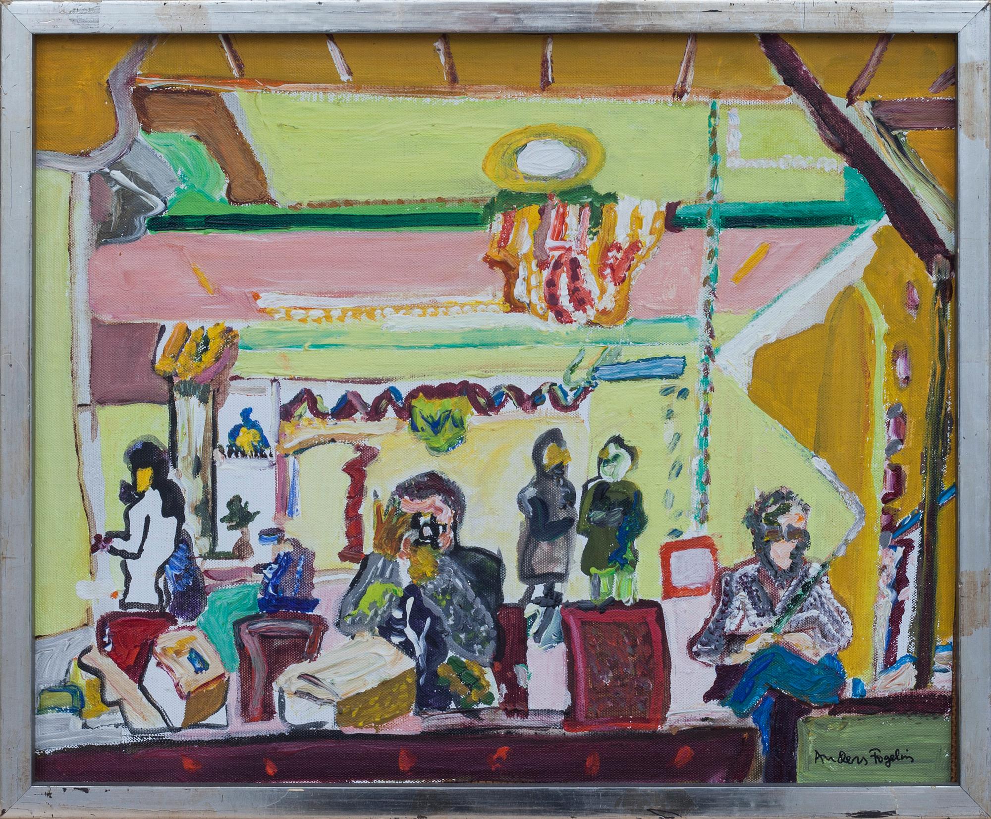 ANDERS FOGELIN, olja på pannå, signerad.