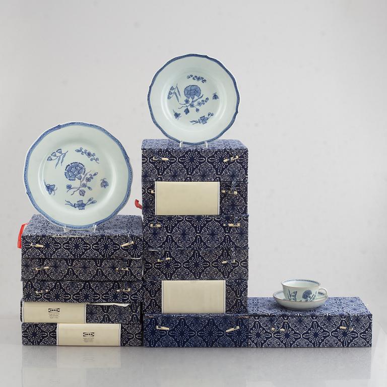 24 pieces of a "Nejlika" porcelain service, from IKEA's 18th century series, 1990's.