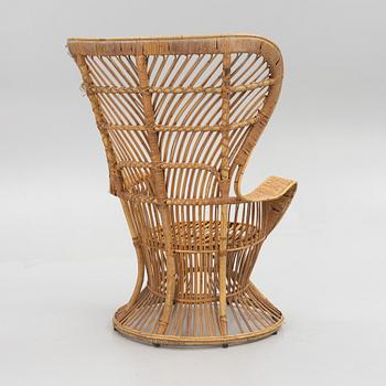 Gio Ponti & Lio Carminati, wicker chair, "Conte Biancamano", Bonacina, Italy, second half of the 20th century.