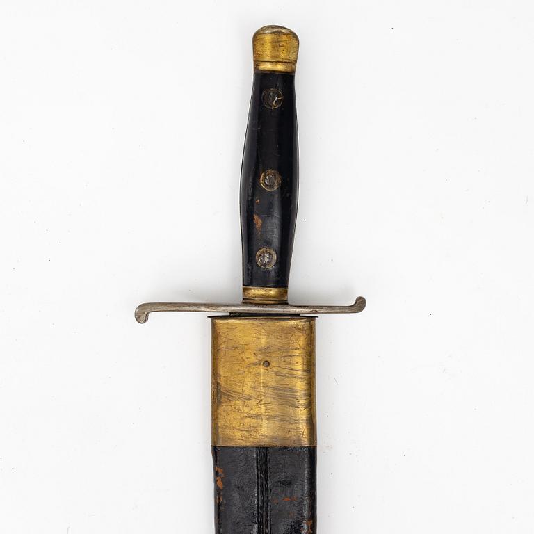 A Swedish cutlass 1810 pattern, with scabbard.