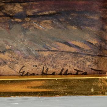 ERIC HALLSTRÖM, mixed media on paper-panel, signed.