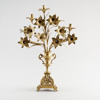 KANDELABER, mässing, Louis XIV-stil, 1800-talets andra hälft.