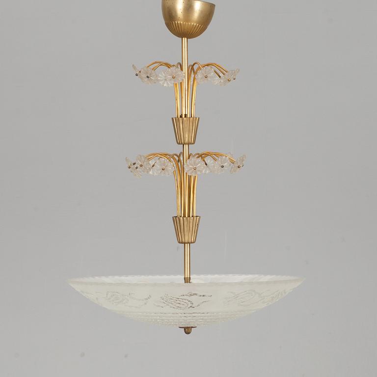TAKLAMPA, troligen Orrefors, 1900-talets mitt.