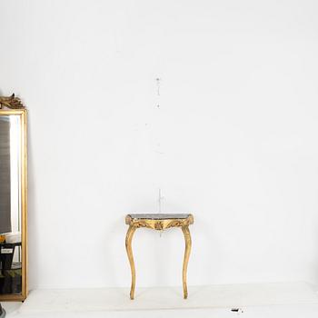 Spegel med konsolbord, rokokostil, omkring 1900-talets mitt.