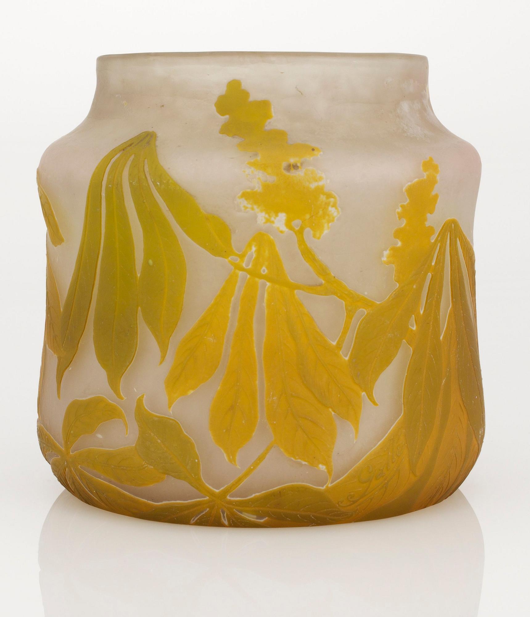 An art nouveau Emile Gallé cameo glass vase, Nancy, France.