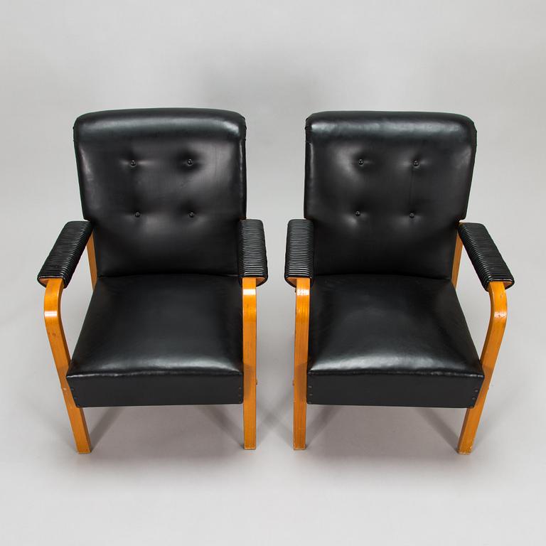 Alvar Aalto, a pair of mid-20th century '47' armchairs for, O.Y. Huonekalu- ja Rakennustyötehdas A.B.