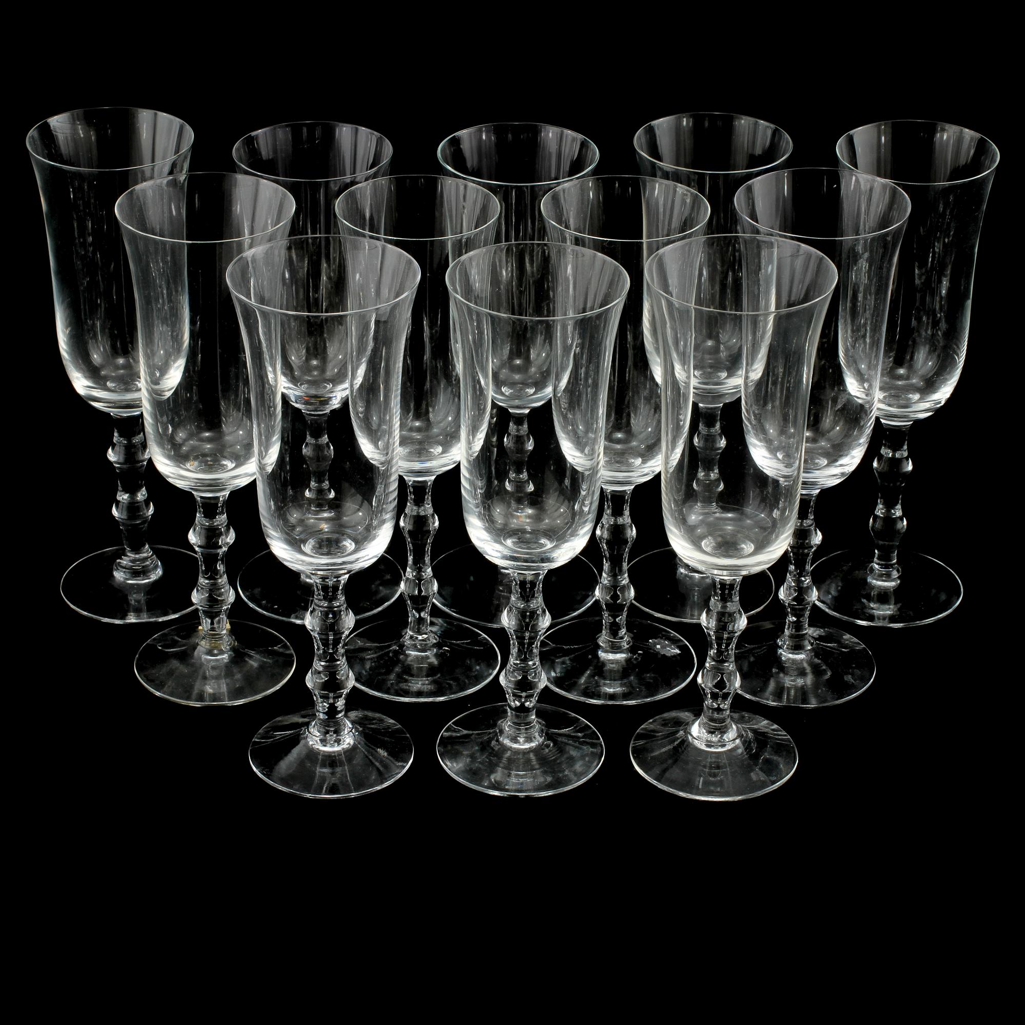 CHAMPAGNESTRUTAR, 12 st, "Salut", Simon Gate, Orrefors,  1900-tal.