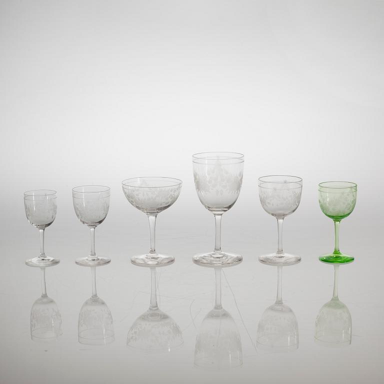 54 glasses, first half of the 20th century.