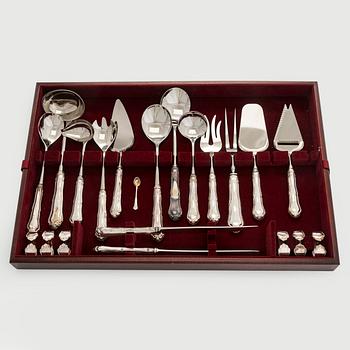 Aterinsarja, 88 osaa, hopeaa, "Chippendale", suomalaiset leimat, 1990-luku.