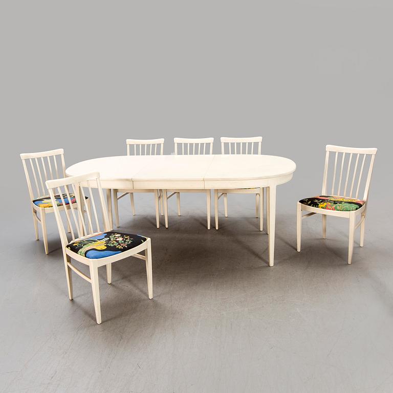 Carl Malmsten, a seven-piece 'Herrgården' dining suite, Bodafors, 1960.