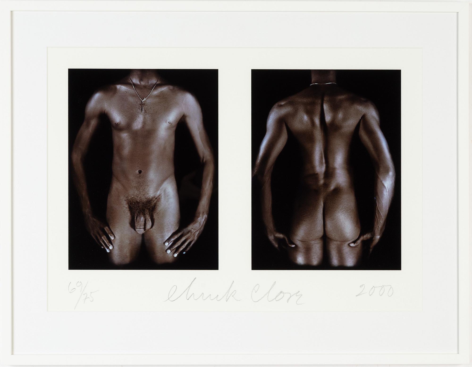 Chuck Close, photograph signed and numbered 69/75.