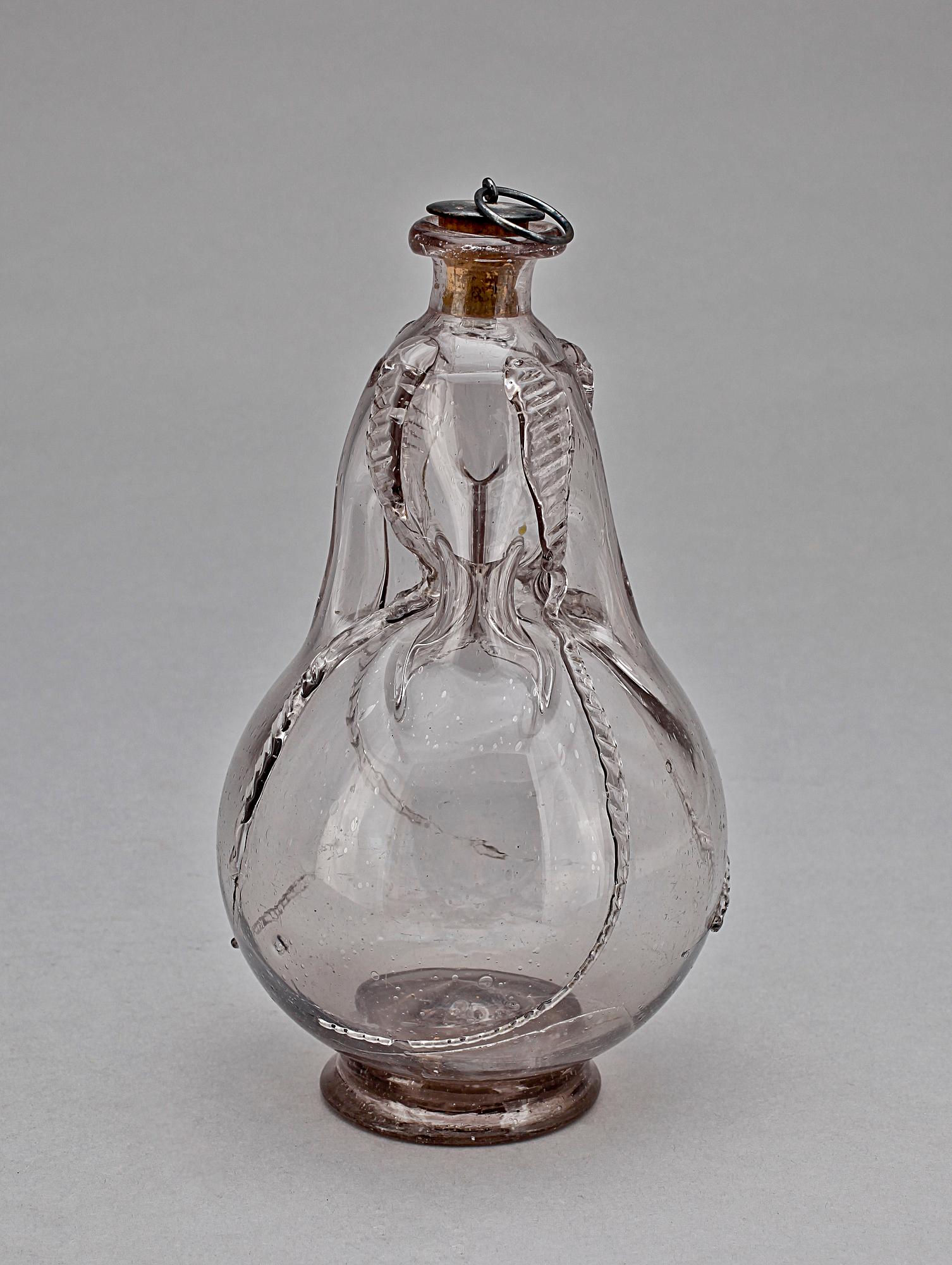 KLUCKAFLASKA, glas, 1700/1800.