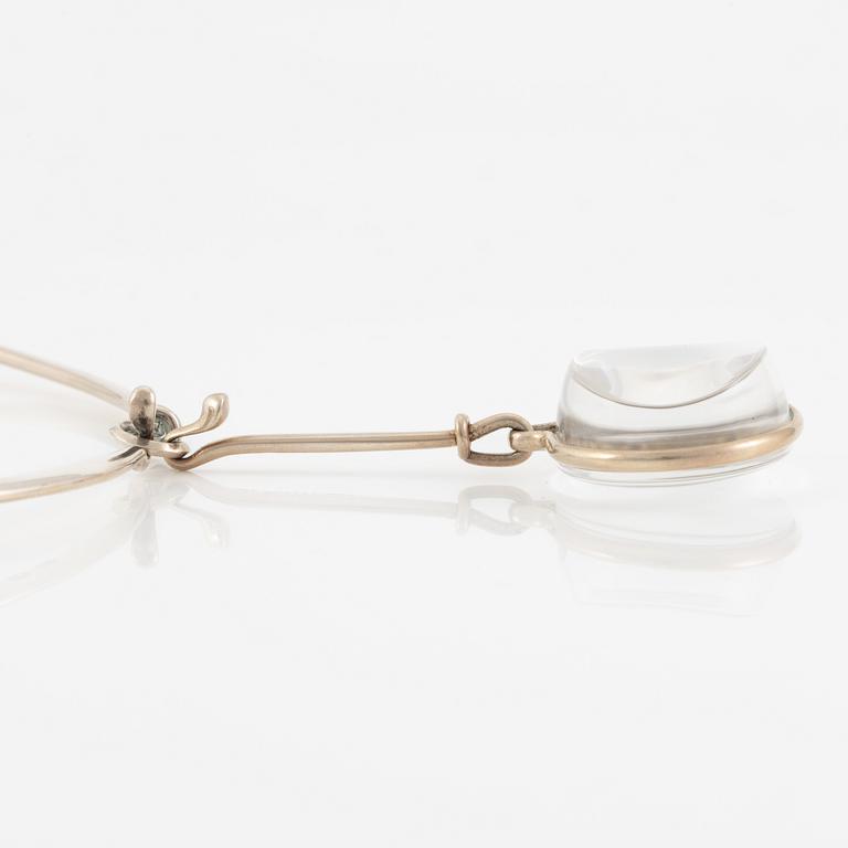 Vivianna Torun Bülow-Hübe, necklace, sterling silver and rock crystal, Georg Jensen, Denmark.