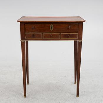 A late gustavian mahogany table, late 18th century.