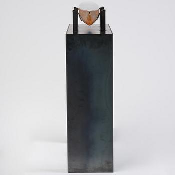 Bertil Vallien, a unique sand cast glass sculpture of a boat, Kosta Boda, Sweden.