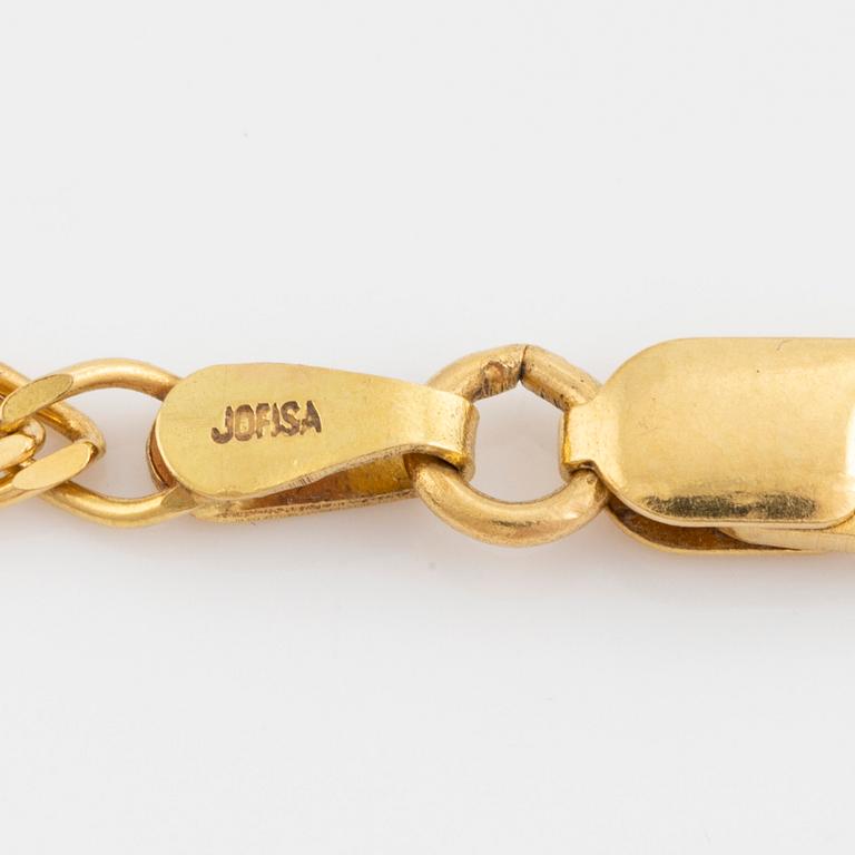 Gold, sapphire, ruby and brilliant cut diamond necklace, egyptian motif.