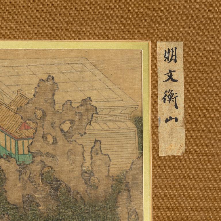 Unidentified artist, Landscape with pavillions,  Qing dynasty 18th/19th century.